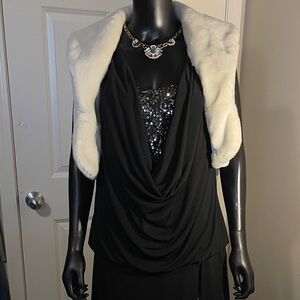 Ronni Nicole Black Dress with White Accents